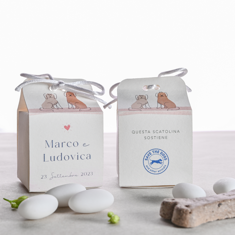 Scatolina porta confetti - Cani Innamorati