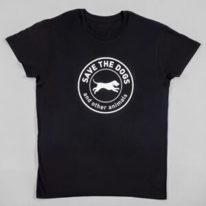 T-shirt nera con logo Save the Dogs